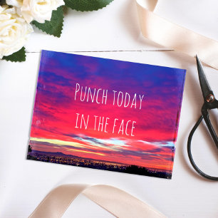 “Punch” inspiration hot pink & blue sunrise photo Postcard