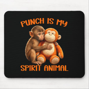Punch is spirit animal cute punch monkey meme mouse pad
