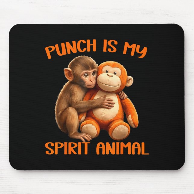 Punch is spirit animal cute punch monkey meme mouse pad (Front)