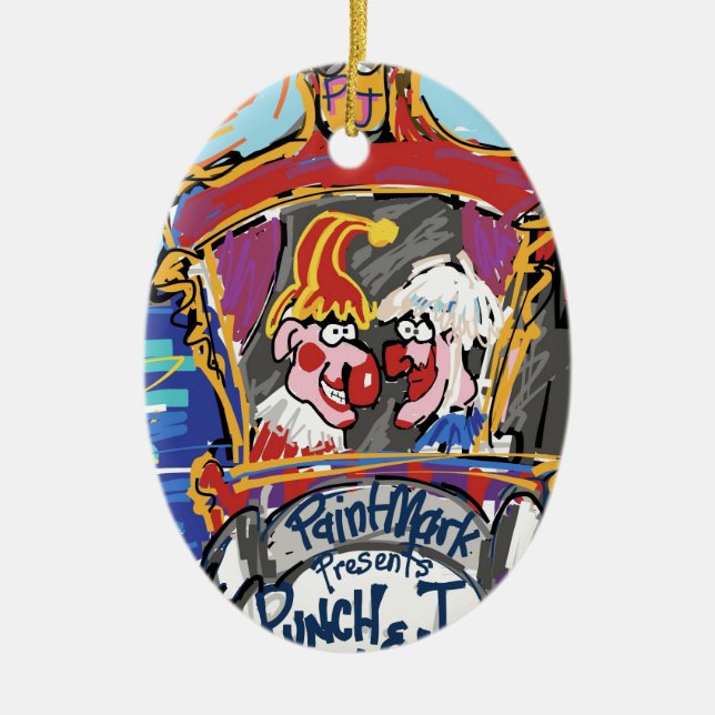 Punch & Judy by PaintMark Ceramic Tree Decoration (Front)