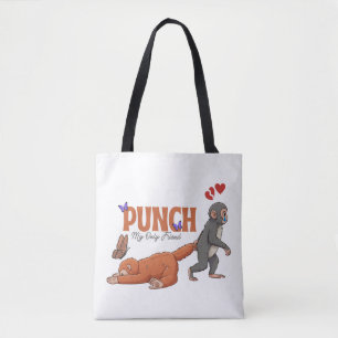 ‏Punch‑kun & Plush Monkey – Kawaii for Kids Tote Bag