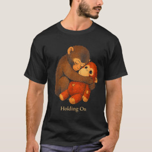 Punch macaque holding on emotional monkey plush T-Shirt