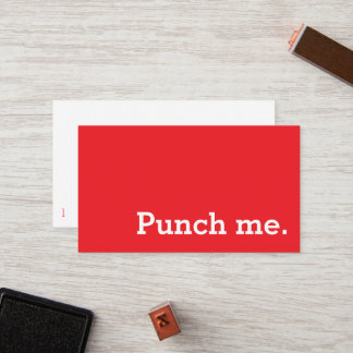 Punch Me Simple Dark Loyalty Coffee Punch-Card Card