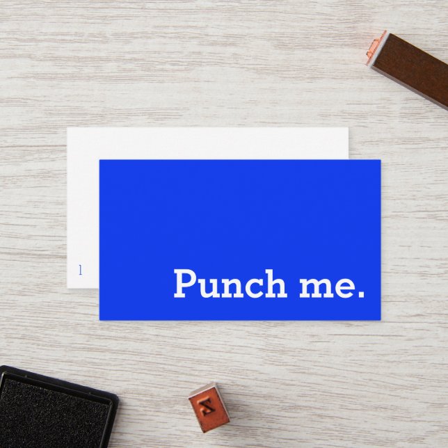 Punch Me Simple Dark Loyalty Coffee Punch-Card Card (Front/Back In Situ)