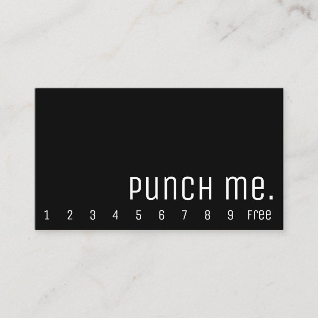Punch Me Simple Dark Loyalty Coffee Unica Card (Front)