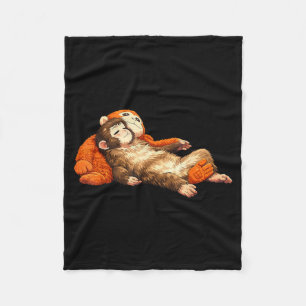 Punch monkey cute baby funny animal fleece blanket