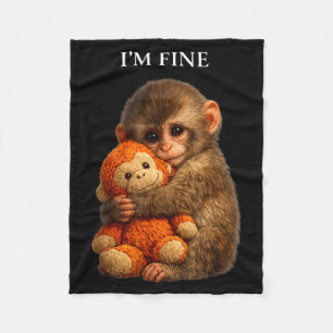 Punch monkey cute baby funny animal fleece blanket