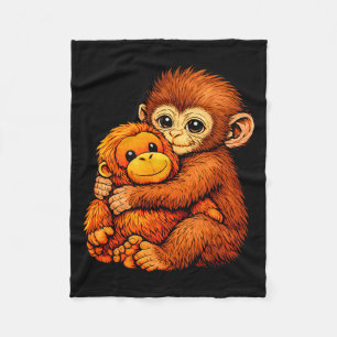 Punch monkey cute baby funny animal fleece blanket