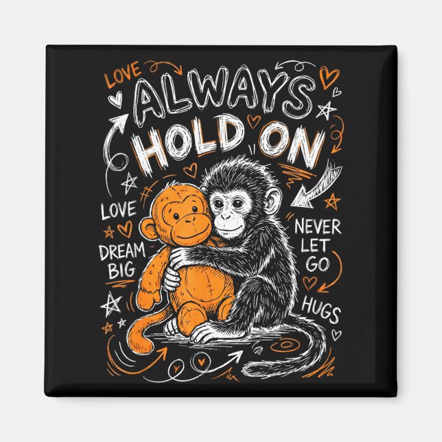 Punch monkey cute baby funny animal  magnet (Front)