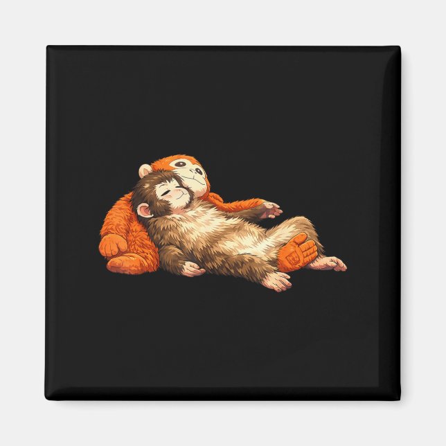 Punch monkey cute baby funny animal  magnet (Front)