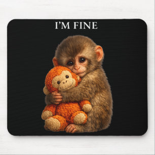 Punch monkey cute baby funny animal  mouse pad