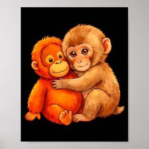 Punch monkey cute baby funny animal  poster