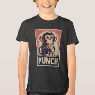 Punch Monkey Cute Baby Funny viral Tri-Blend Shirt