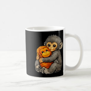Punch monkey funny cute baby animal hugging plush coffee mug