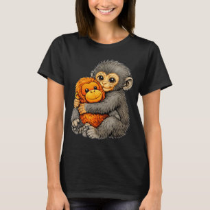Punch monkey funny cute baby animal hugging plush T-Shirt