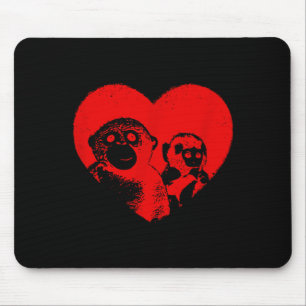 Punch Monkey Heart Valentine Graphic Cute Plush Mouse Pad