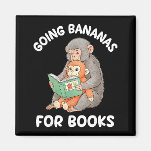 Punch monkey with book funny national reading magnet
