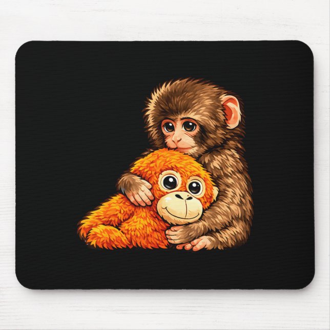 Punch team punch cute baby monkey  mouse pad (Front)