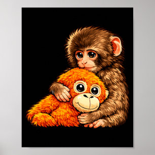 Punch team punch cute baby monkey poster