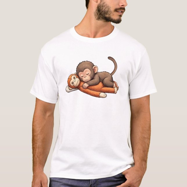 Punch The Baby Monkey Design T-Shirt (Front)