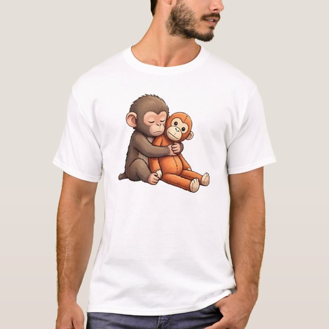 Punch The Baby Monkey Design T-Shirt (Front)