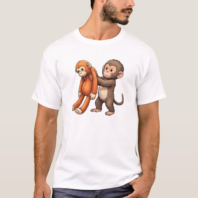 Punch The Baby Monkey Design T-Shirt (Front)