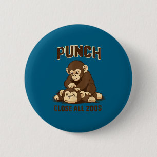 Punch the baby monkey japan funny meme 6 cm round badge