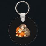 Punch the monkey cuddling stuffed animal meme key ring<br><div class="desc">Punch the monkey cuddling stuffed animal meme internet</div>
