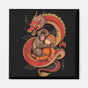 Punch the Monkey Japanese Aesthetic Dragon Tokyo Magnet