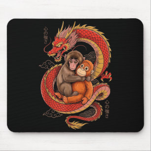 Punch the monkey japanese aesthetic dragon tokyo mouse pad
