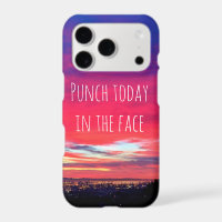Punch Today in Face Hot Pink Blue Coastal Sunset