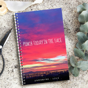 Punch Today in the Face Hot Pink Harbour Sunrise Planner
