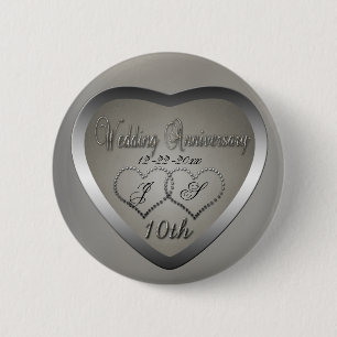 Punched Tin 10 Year Anniversary 6 Cm Round Badge
