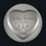 Punched Tin 10 Year Anniversary Magnet<br><div class="desc">The traditional gift of the 10 Year Wedding Anniversary is tin.  In keeping with that tradition,  we have created our Punched Tin Look 10th Wedding Anniversary design.  Please note that all embellishments are digitally created to appear realistic.</div>