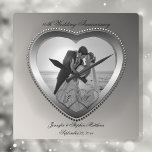 Punched Tin 10 Year Anniversary Square Wall Clock<br><div class="desc">The traditional gift of the 10 Year Wedding Anniversary is tin. In keeping with that tradition, we have created our Punched Tin Look 10th Wedding Anniversary Photo design. Please note that all embellishments are digitally created to appear as realistic as possible. Created by Holiday Hearts Designs. If you require assistance...</div>