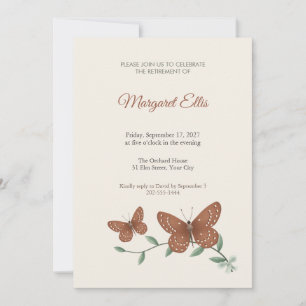 Punchinello Butterfly Retirement Party Invitation