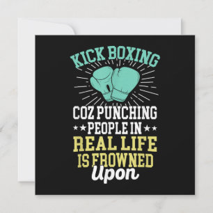Punching People Is Frowned Upon Funny Sarcastic Ki Invitation