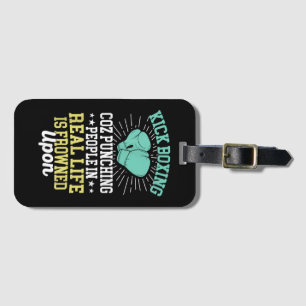 Punching People Is Frowned Upon Funny Sarcastic Ki Luggage Tag