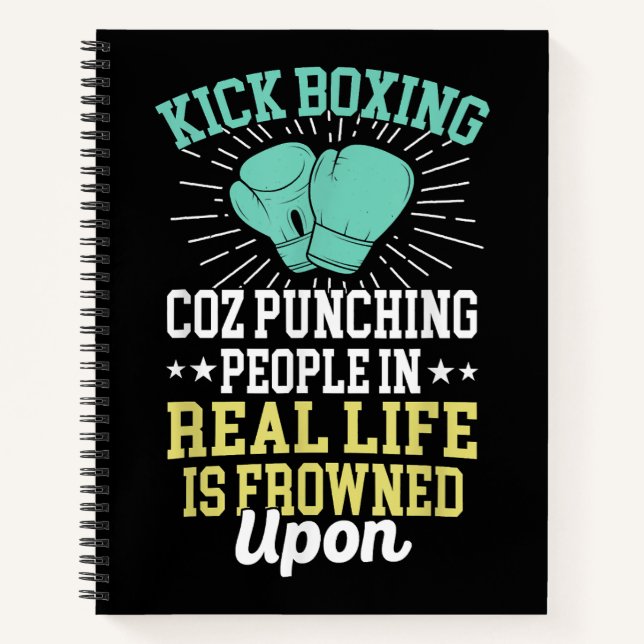 Punching People Is Frowned Upon Funny Sarcastic Ki Notebook (Front)