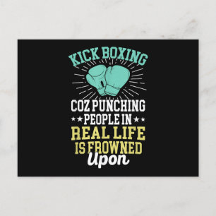 Punching People Is Frowned Upon Funny Sarcastic Ki Postcard