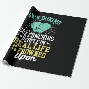 Punching People Is Frowned Upon Funny Sarcastic Ki Wrapping Paper