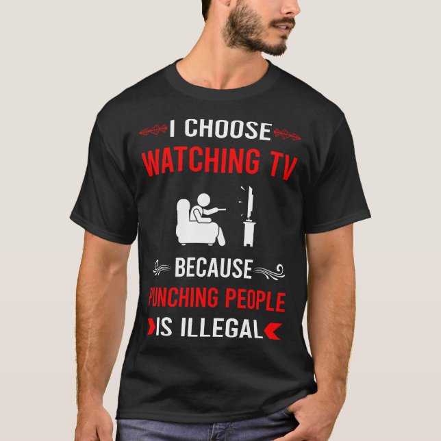 Punching Watching TV T-Shirt (Front)