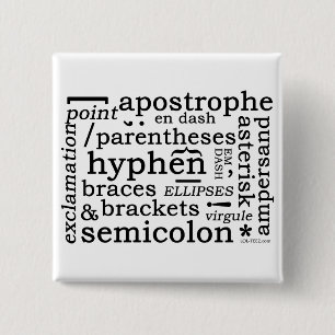 Punctuation 15 Cm Square Badge