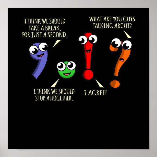 Punctuation Marks English Language Teacher Student Poster (Front)
