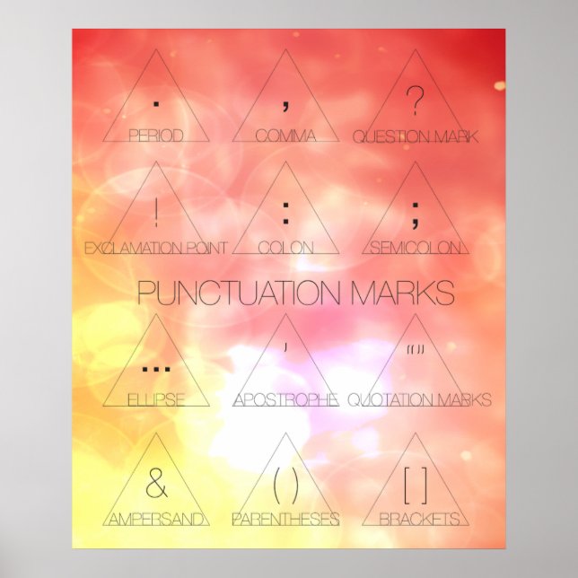 Punctuation Marks Modern Typographic Poster (Front)