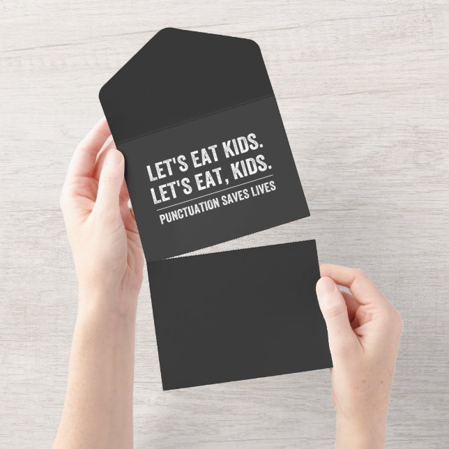 Punctuation Saves Lives All In One Invitation (Tearaway)