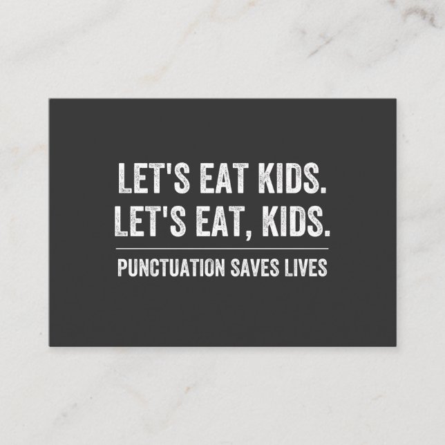 Punctuation Saves Lives Business Card (Front)