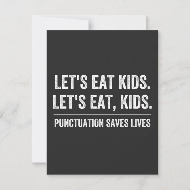 Punctuation Saves Lives Thank You Card (Front)