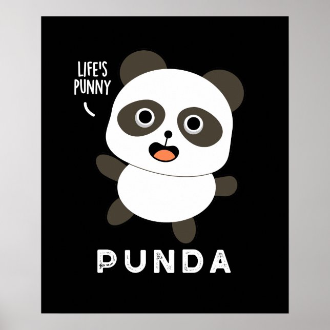 Punda Funny Animal Panda Pun Dark BG Poster (Front)
