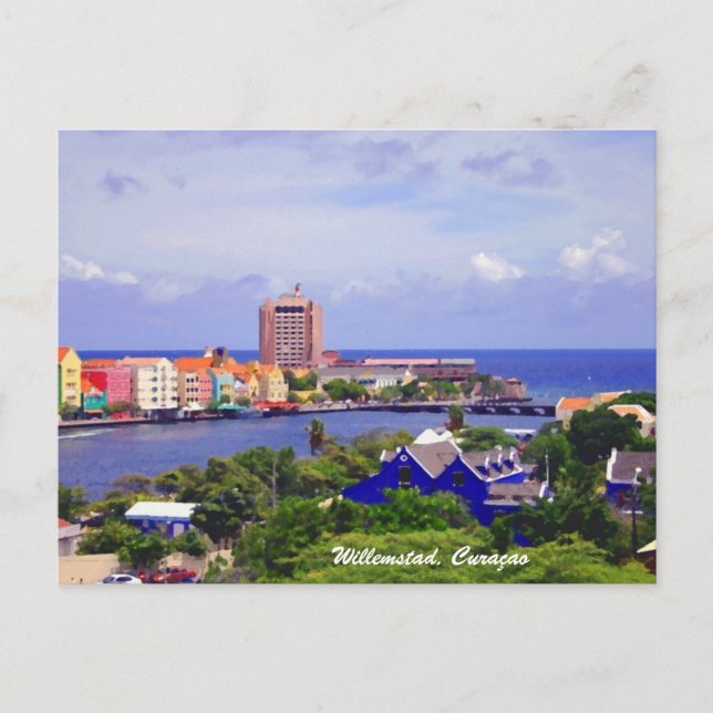 Pundaside of Willemstad Curacao on Postcard (Front)